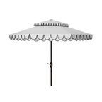 SAFAVIEH Outdoor Kjerstin Volant-Sonnenschirm, 2,7 m, Doppelkuppel