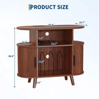 Plattenspielerständer im Mid-Century Modern Stil, Schallplattenregal aus Holz, offener Vinyl-Aufbewahrungsschrank, für Wohnzimmer, Schlafzimmer