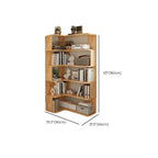 L-förmiges offenes Bücherregal aus Holz mit Naturfinish