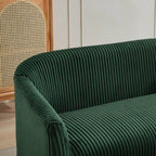 Zweisitzer-Sofa, bezogen mit Cordstoff, mit Walnussholzbeinen