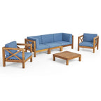 Brava 6-teiliges Loungeset aus Akazienholz von Christopher Knight Home für den Außenbereich
