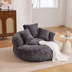 Sitzsacksofa für Erwachsene und Kinder, übergroßer Cord-Sitzsackstuhl mit 3 Kissen und Armlehne für Wohnzimmer und Schlafzimmer