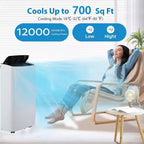 12.000 BTU mobile Klimaanlage für 50 m² 3-in-1-Klimagerät mit Kühl-/Entfeuchter-/Ventilator-Modi