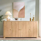 Küchenbuffet Anrichte mit 4 Türen und Regalen, modernes großes Sideboard Buffet Aufbewahrungsschrank, 66 Kaffeebar-Aufbewahrungsschrank