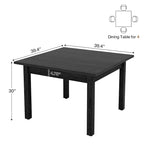 39,4 Zoll quadratischer Esstisch für 2-4 Personen mit Massivholzbeinen für Wohnzimmer Esszimmer