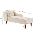 Modernes Samt-Chaiselounge-Sofa, Polsterliege mit geschwungener Armlehne, Schlafcouch für Schlafzimmer, Büro, Wohnzimmer
