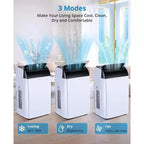 14000 BTU mobile Klimaanlage 3-in-1 AC-Gerät für Räume bis zu 70 m² mit Entfeuchter