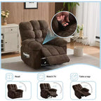Manueller Relaxsessel, ergonomischer, atmungsaktiver Stoff-Relaxliege mit Seitentaschen, Einzelsessel, geeignet für Wohnzimmer Schlafzimmer