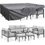 AECOJOY 7-teiliges Aluminium-Terrassenmöbel-Set Outdoor-Gesprächsgarnitur