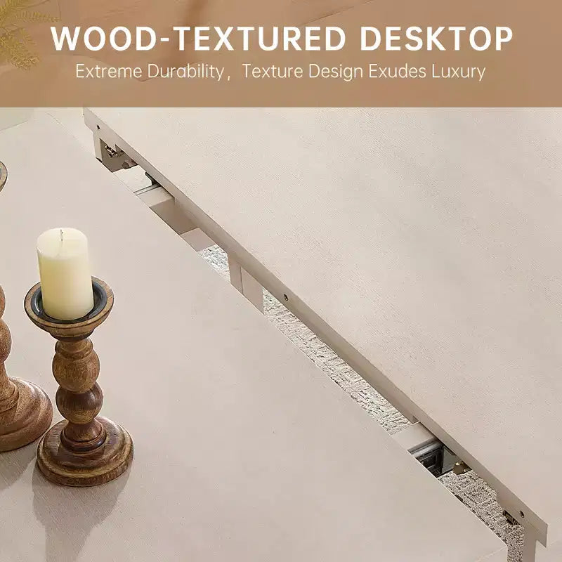 Modernes Esszimmer-Set – 80 Tisch + 6 gepolsterte Stühle, Massivholzrahmen, 180 kg Tischbelastbarkeit, einfache Montage