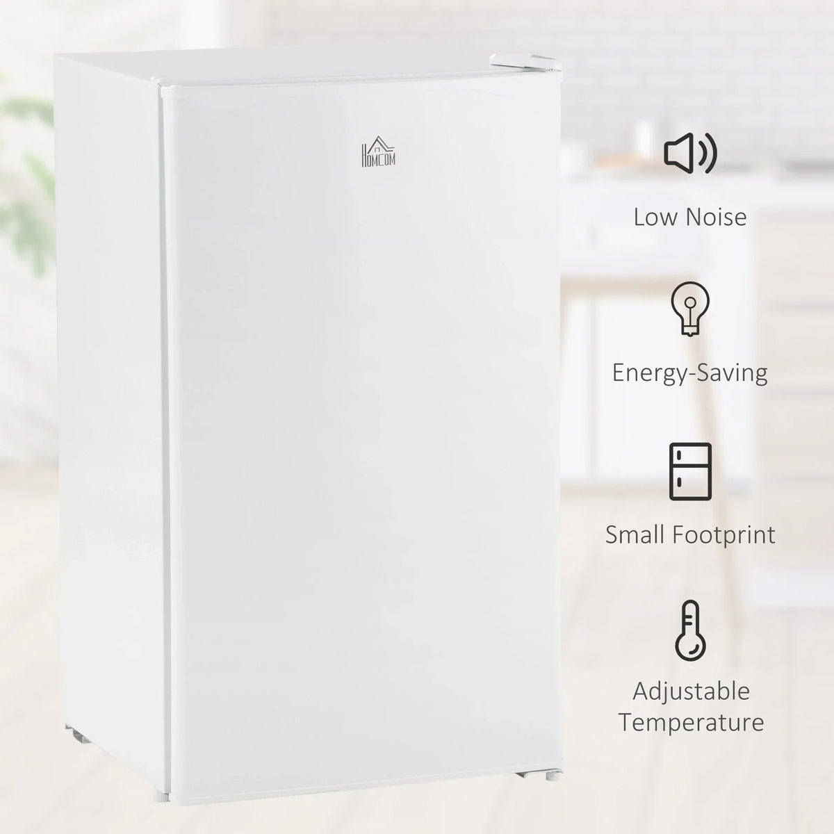 3.2 Cu.Ft Mini-Kühlschrank mit Gefrierfach, eintüriger Kompaktkühlschrank mit einstellbarem Thermostat für das Schlafzimmer