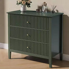 Heynemo Kommode mit 3 Schubladen, lackiert, 76 cm hoher Holz-Nachttisch mit Stauraum, breite moderne Kommode mit Kugelauszug