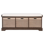 SAFAVIEH Fiorello 3-Schubladenbank mit Polsterung – 120 B x 38 T x 48 H cm – 120Bx38Tx48H