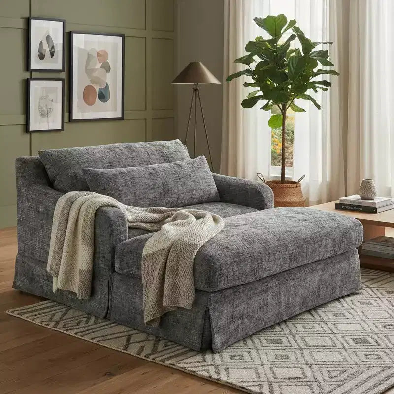 Polibi extra-tiefer Chenille-Schlafsofa-Sessel