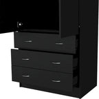 Moderner Doppeltür-Kleiderschrank (19) mit 3 Schubladen und 1 Kleiderstange für das Schlafzimmer
