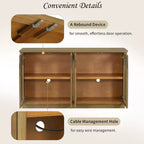 Großes 4-türiges Sideboard mit Glastüren, gewölbtes Sideboard mit verstellbaren Einlegeböden für die Küche