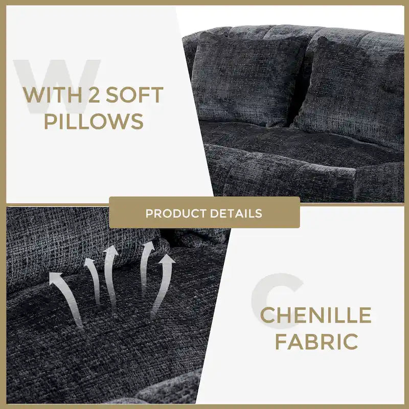 GDFStudio - Laurel Chenille 2-Sitzer Sofa mit hoher Dichte und übergroßem Komfort
