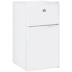 HOMCOM Doppel-Mini-Kühlschrank mit Gefrierfach, 90 L Kompaktkühlschrank mit verstellbarem Regal, einstellbares Thermostat