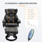 HOMCOM Massage-Liegesessel mit Hocker