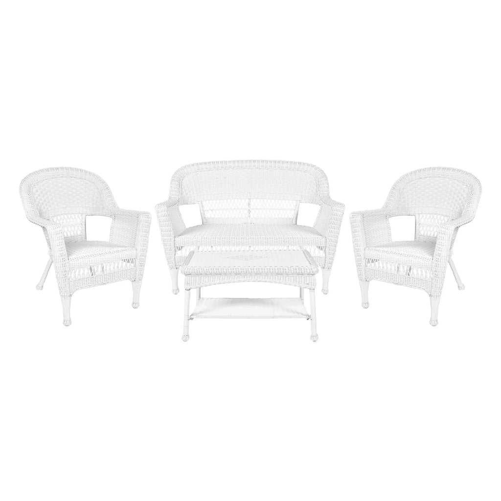 4-teiliges Loungeset aus Polyrattan für den Außenbereich