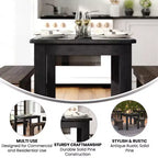 Flash Furniture 46 x 30 rechteckiger Esstisch aus massiver Kiefer im Landhausstil