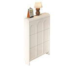 Schlanker Schuhschrank mit 3 Fächern, Weiß, Holz, Klappfach