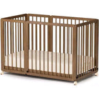 JOYMOR 8-in-1 umwandelbares Kinderbett, inklusive 2 Matratzen, umwandelbar in Stubenwagen, Mittelbett, großes Kinderbett, Tagesbett, Kleinkindbett und Laufstall