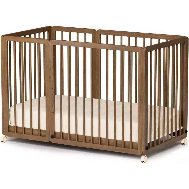 JOYMOR 8-in-1 umwandelbares Kinderbett, inklusive 2 Matratzen, umwandelbar in Stubenwagen, Mittelbett, großes Kinderbett, Tagesbett, Kleinkindbett und Laufstall