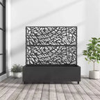 MAYEERTY Pflanzkasten mit Spalier Eisen Schwarz Netz 01 Stil 183x119x41cm 3-teiliges Set