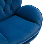 Okak Samt-Akzentsessel mit Ottoman, moderner Armloser Sessel im Mid-Century Stil für das Wohnzimmer, weicher bequemer Sessel zum Fernsehen, Gaming