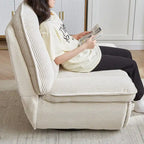 Drehbarer Relaxsessel aus Cord mit Gleitfunktion und Fußstütze für das Wohnzimmer