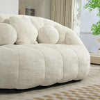 Weißer Chenille-Loungesessel (63,78 Zoll) mit hochdichtem Schaumstoff