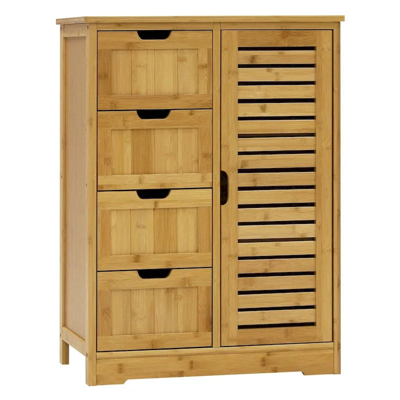 VEIKOUS Badezimmer-Bodenschrank mit 4 Schubladen