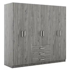 6-türiger Holz-Kleiderschrank mit Schubladen für das Schlafzimmer