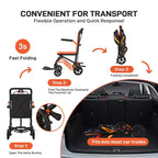 Ultraleichter faltbarer Transportrollstuhl, trägt 100 kg, 8,2 kg Aluminiumrahmen, 41,2 cm Sitz, abnehmbare Arm- und Fußstützen, Feststellbremse