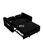 54 Schlafsofa zum Ausziehen, 2-Sitzer-Schlafsofa mit Stauraum, Lendenkissen, USB-Steckdose