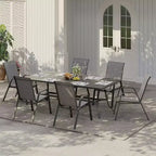 Terrassenstühle, stapelbare Outdoor-Esszimmerstühle, 4er-/6er-Set, wetterfeste, leichte Textilene-Outdoor-Stühle mit Armlehnen für Garten und Pool