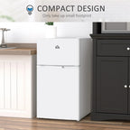 HOMCOM Doppel-Mini-Kühlschrank mit Gefrierfach, 90 L Kompaktkühlschrank mit verstellbarem Regal, einstellbares Thermostat