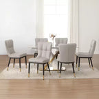 Bekrvio Esszimmerstühle 6er-Set, moderne gepolsterte Kunstledersitze mit hoher Rückenlehne, Metallbeine, armlose Küchenstühle für Wohn- und Esszimmer