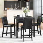 Modernes 5-teiliges Esszimmer-Set mit quadratischem Tresenhochtisch und 4 gepolsterten Stühlen