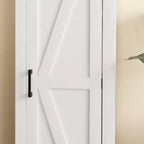 HOMCOM Bauernschrank mit verstellbarem Regal, Einzeltür-Akzentschrank für Wohnzimmer, Bodenspeisekammer, Weiß