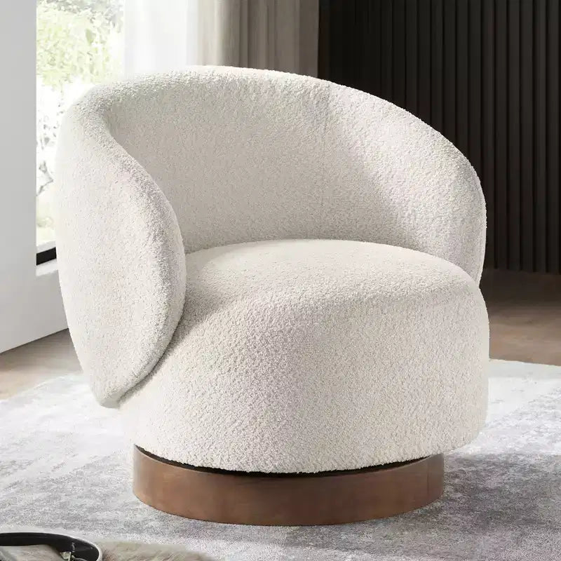 Spruce&Spring Gepolsterter Drehbarer Akzent-Sessel mit Holzfuß