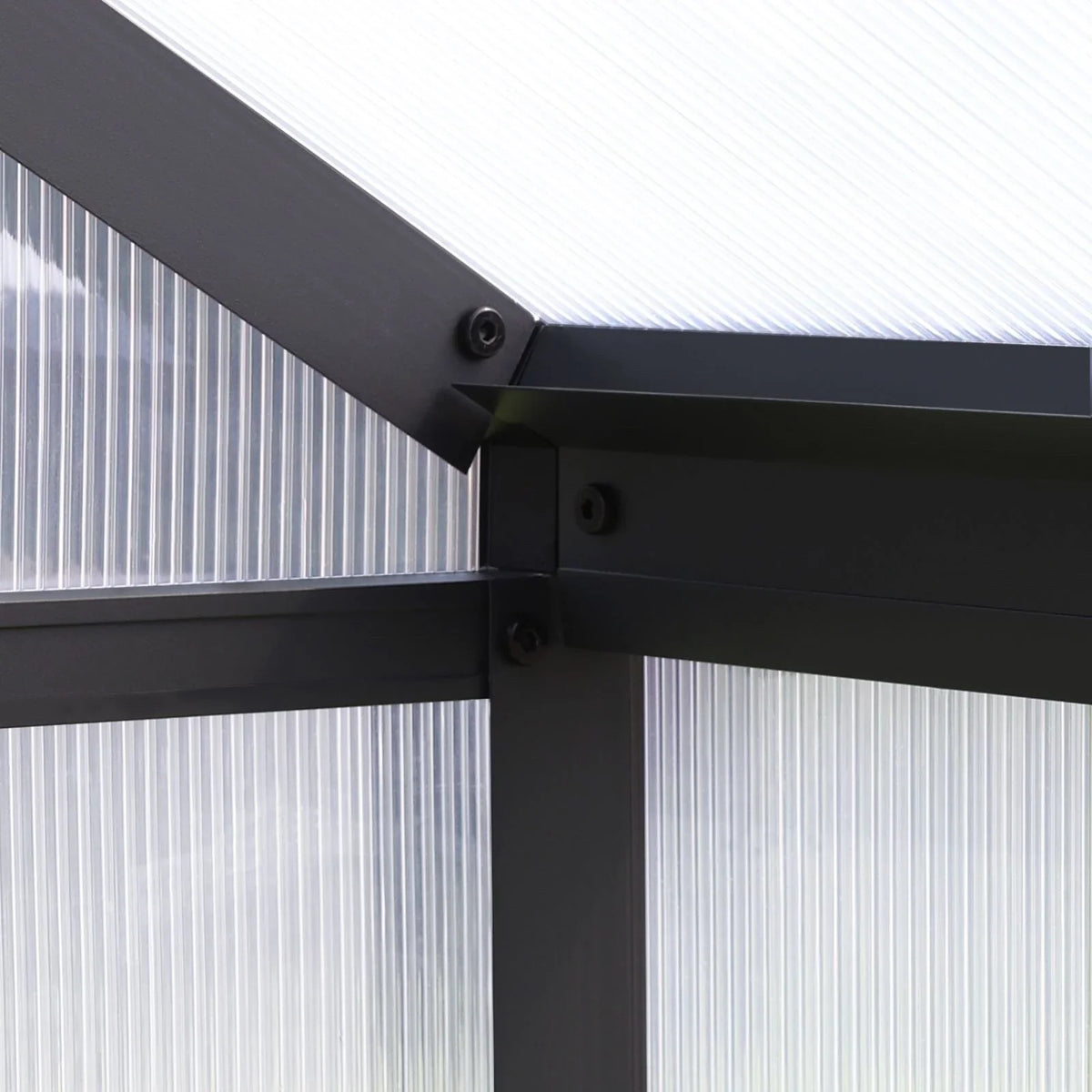 VEIKOUS Aluminium-Gewächshaus-Bausatz mit begehbarem Garten, verstellbarer Dachluke und abschließbarer Tür, Grau