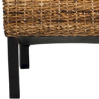 2er-Set Esszimmerstühle aus natürlichem Korbgeflecht 48B x 56T x 104H cm, Boho Coastal Stil