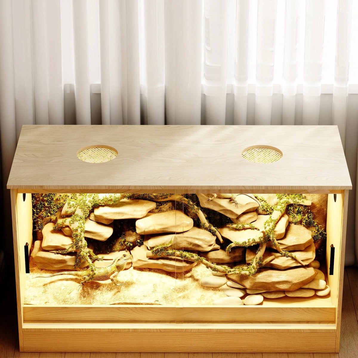 Reptilienhabitat – Geräumiges Terrarium für Echsen, Schlangen & mehr – 47.2