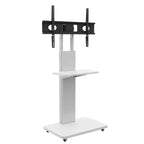 TV-Ständer für 32-75-Zoll-Fernseher, höhenverstellbarer mobiler TV-Wagen mit Schublade und Rollen für Wohnzimmer, Schlafzimmer, Büros -ModernLuxe