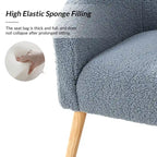 Sheila Moderner 30 W Bouclé-Sessel mit Massivholzbeinen, 2er-Set von HULALA HOME