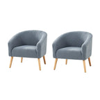 Sheila Moderner 30 W Bouclé-Sessel mit Massivholzbeinen, 2er-Set von HULALA HOME