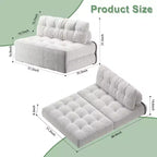 Klappbares Cord-Schlafsofa Futon, wandelbarer Bodenschlafsessel mit Kissen & Rückenlehne