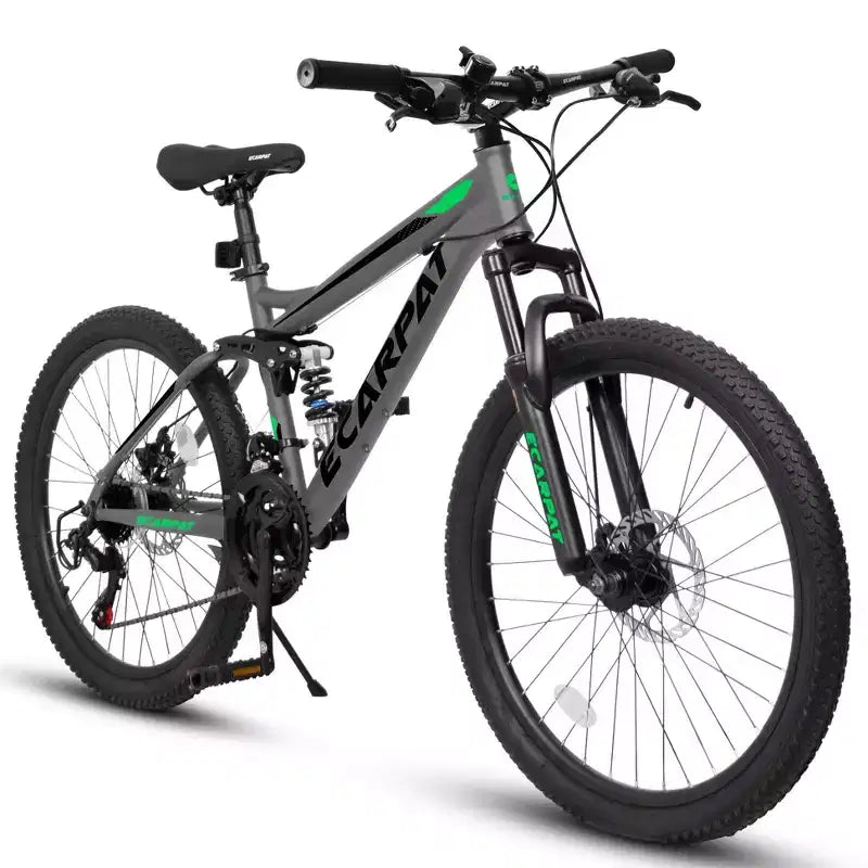 Okak 27,5 Zoll Mountainbike mit doppelter Federung vorne und hinten, 21-Gang Dirt Bike mit mechanischer Scheibenbremse, Erwachsenenfahrrad für Herren und Damen